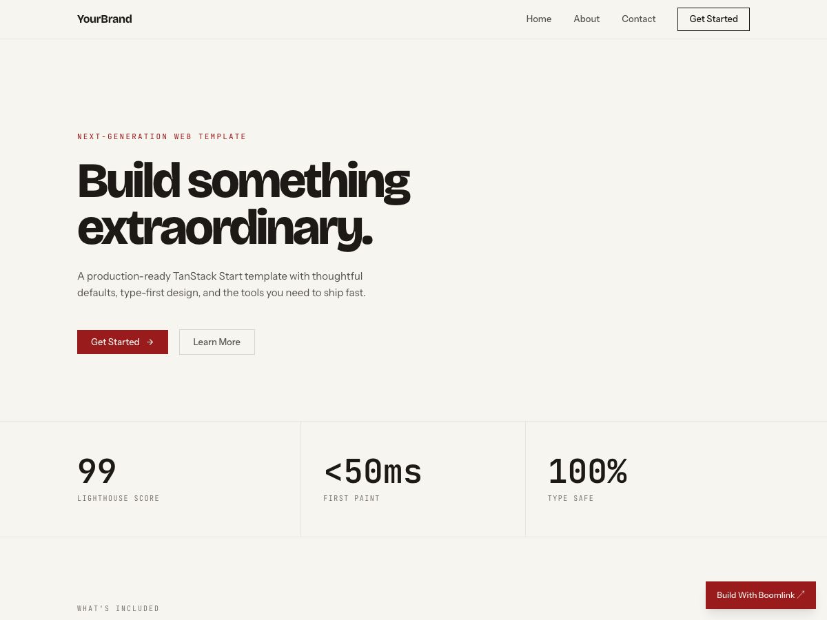Fullstack App template preview with illustrative content